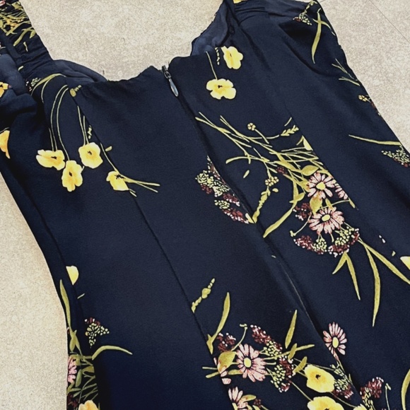 Reformation Black Floral Midi Dress - Picture 3 of 7